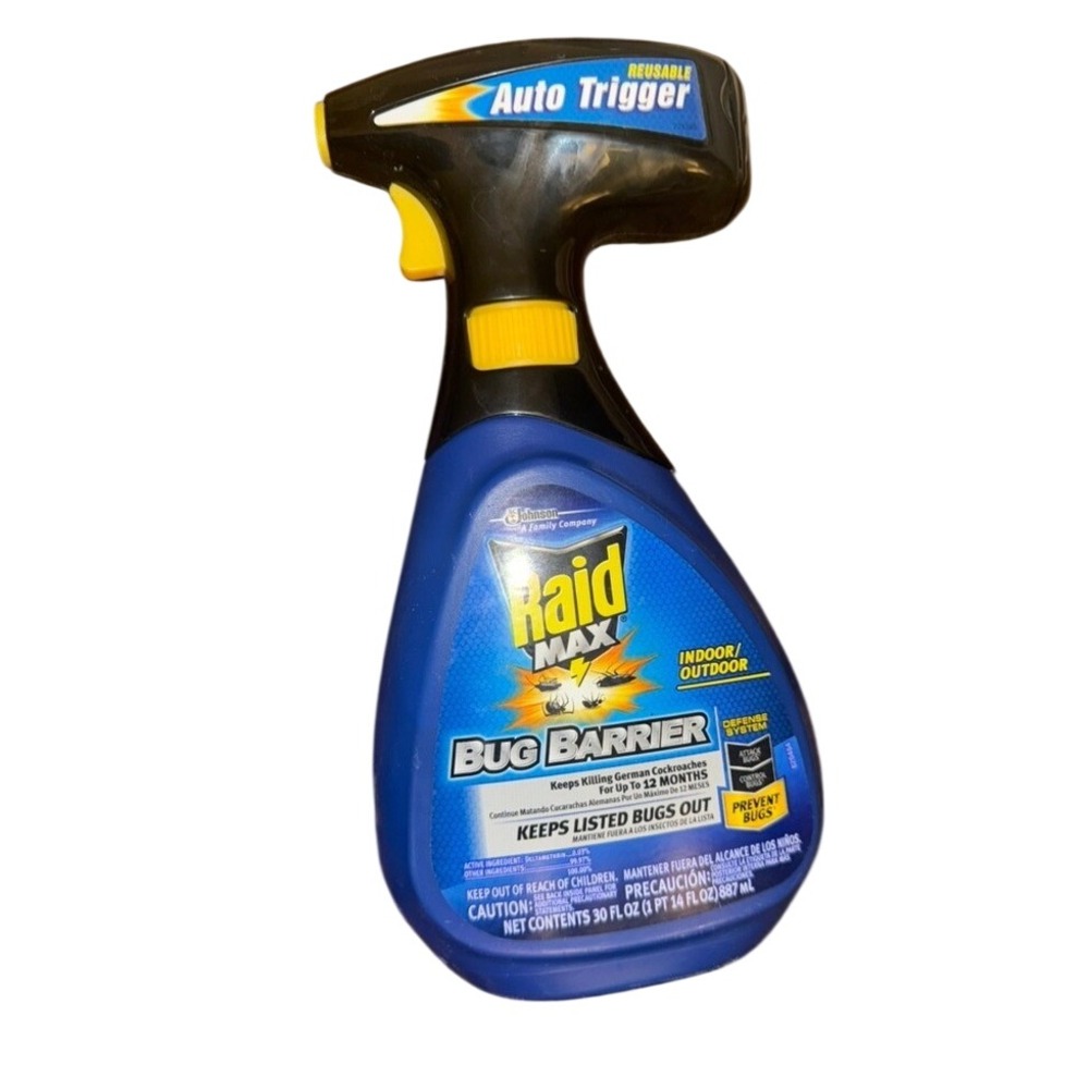 NEW Raid Max Bug Barrier Auto Trigger Indoor Outdoor Insect Killer Spray 30oz